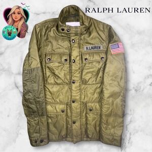 Ralph Lauren D&S Small Quilted Military Woobie Jacket USA Flag Patch RRL Utility